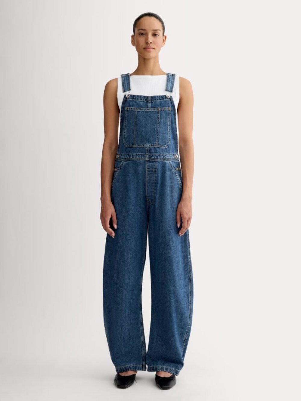 Everlane Curve Overall in Medium Blue, Size Small, Cotton/Denim